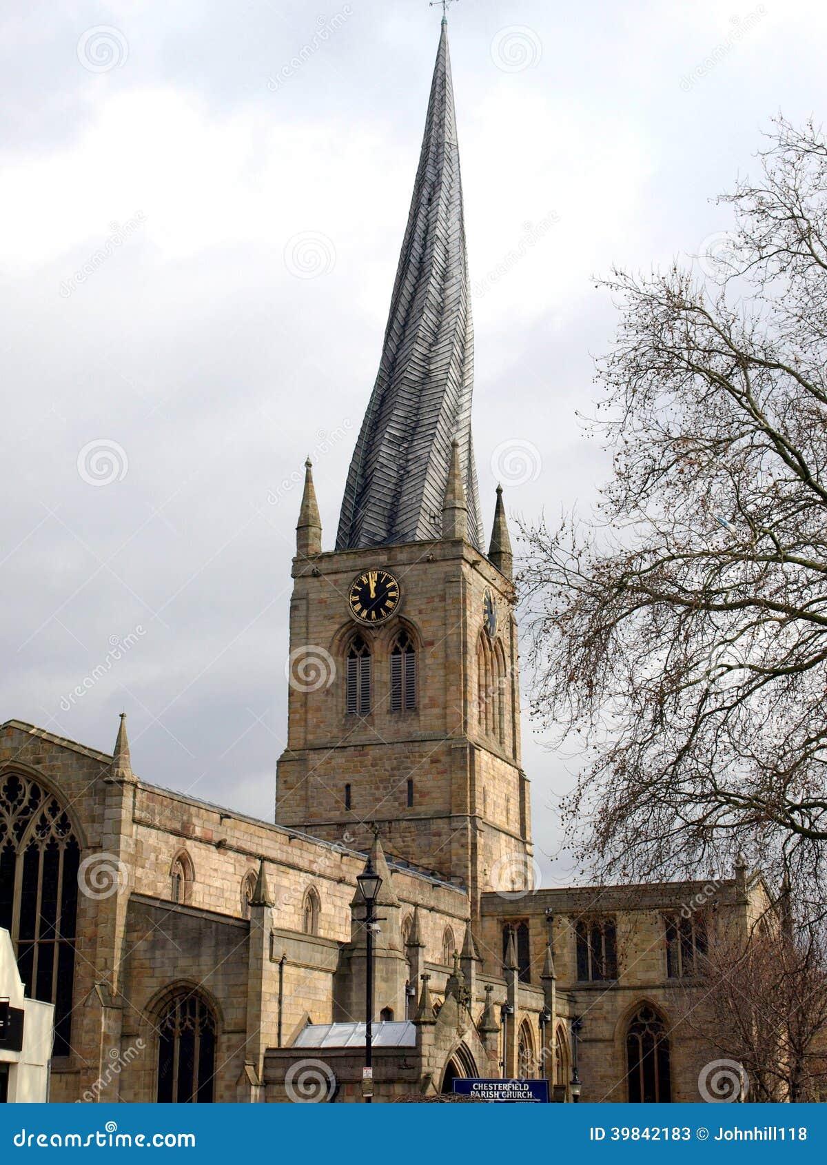 The Crooked Spire, Chesterfield. Stock Image - Image of travel ...